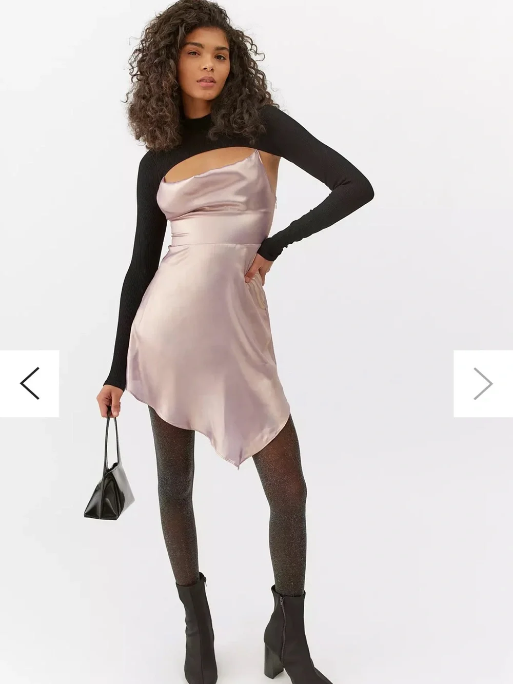 Urban Outfitters Mallory Metallic Asymmetrical Slip Dress - Picture 6 of 10